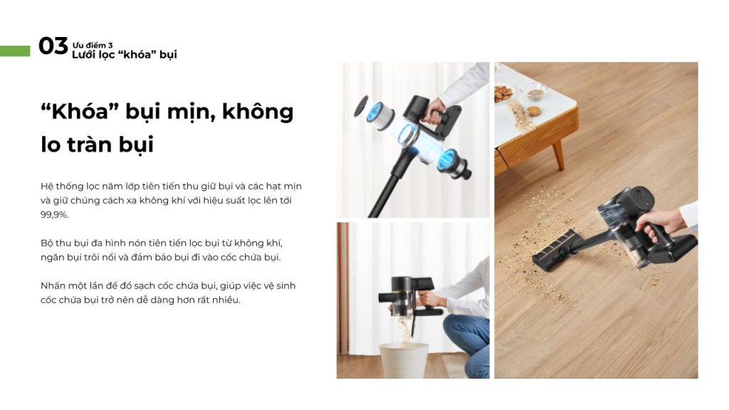 Máy hút bụi cầm tay không dây Dreame R10 Pro khóa bụi mịn