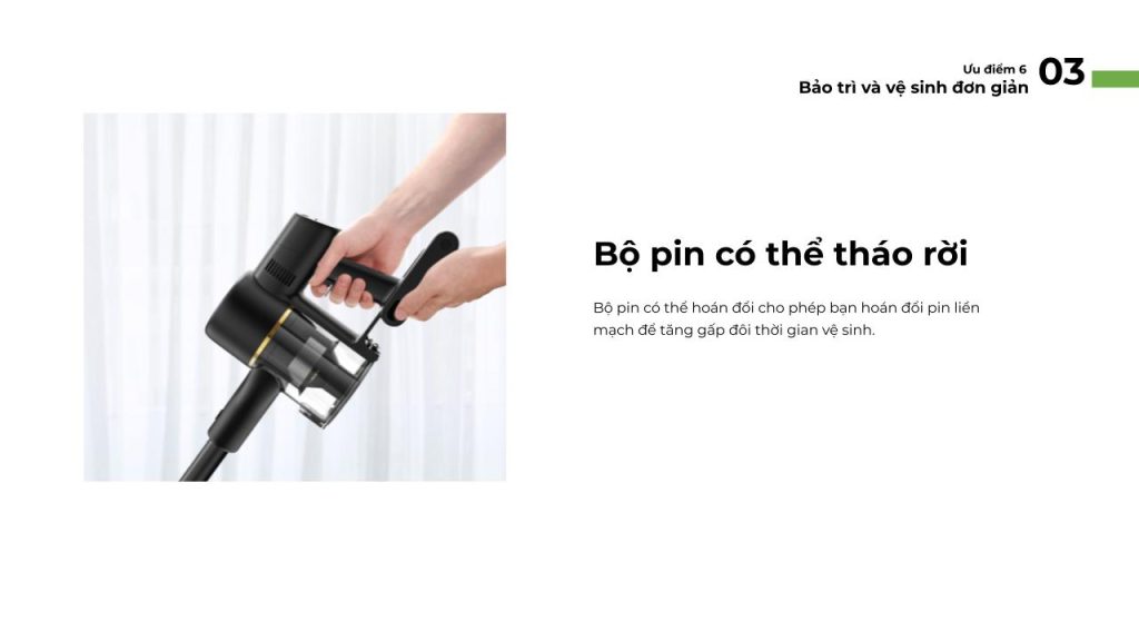 Bộ pin của máy hút bụi cầm tay không dây Dreame R10 Pro