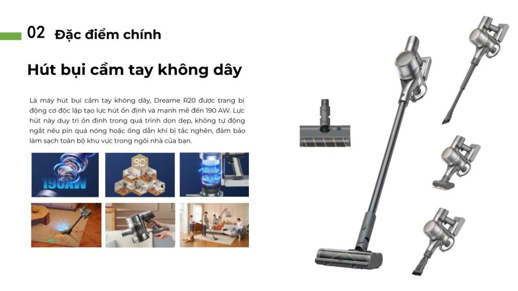 Đặc điểm máy hút bụi cầm tay không dây Dreame R20
