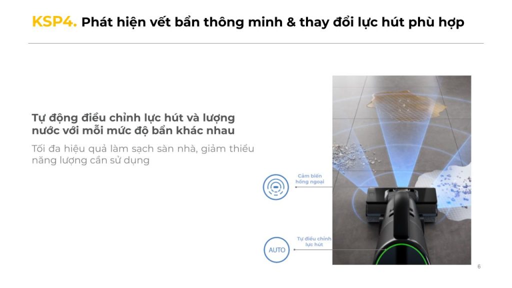 Dreame H12 Dual phát hiện vết bẩn thông minh
