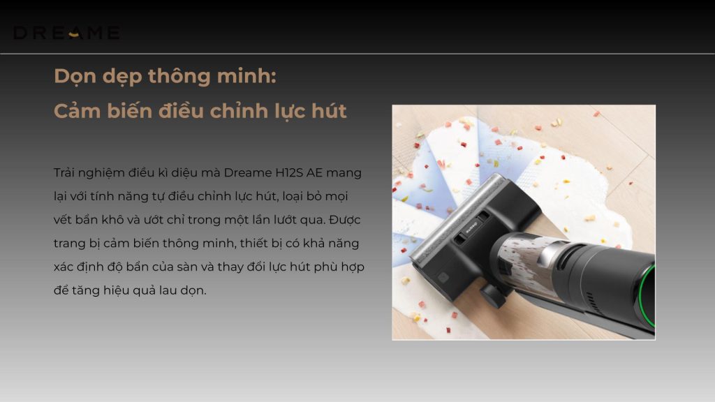 Cảm biến điều chỉnh lực hút của Dreame H12S AE