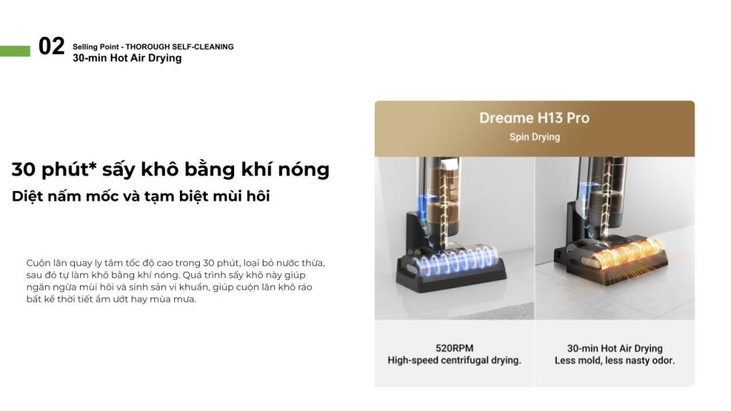 Đặc điểm máy hút bụi lau sàn khô & ướt cầm tay không dây thông minh Dreame H13 Pro