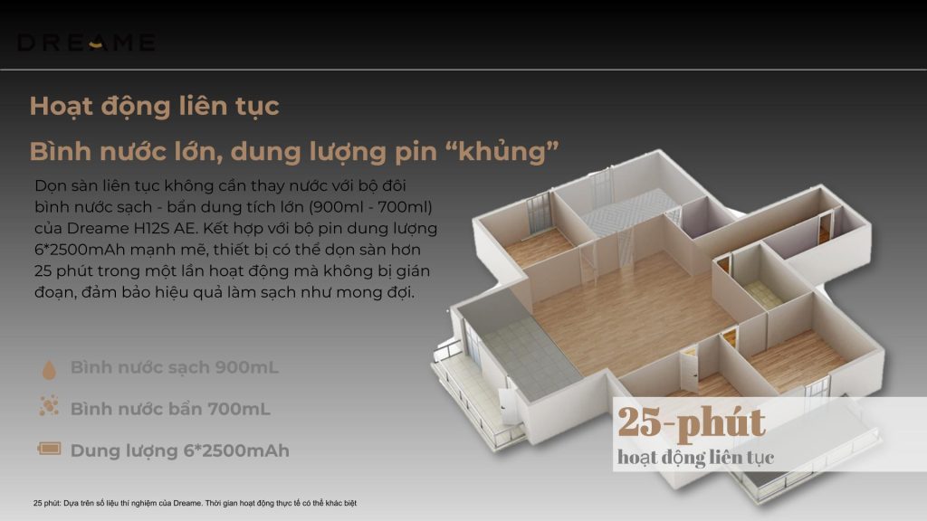  Dreame H12S AE hoạt động liên tục