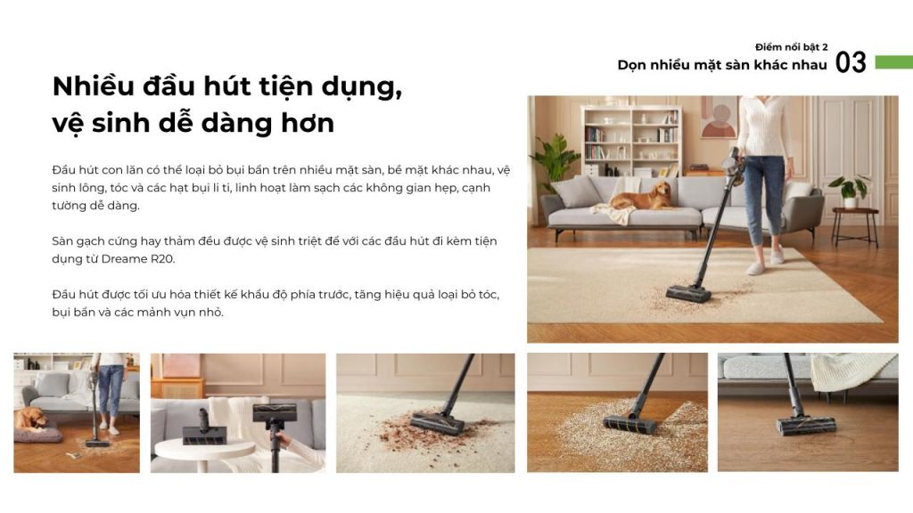Đặc điểm máy hút bụi cầm tay không dây Dreame R20