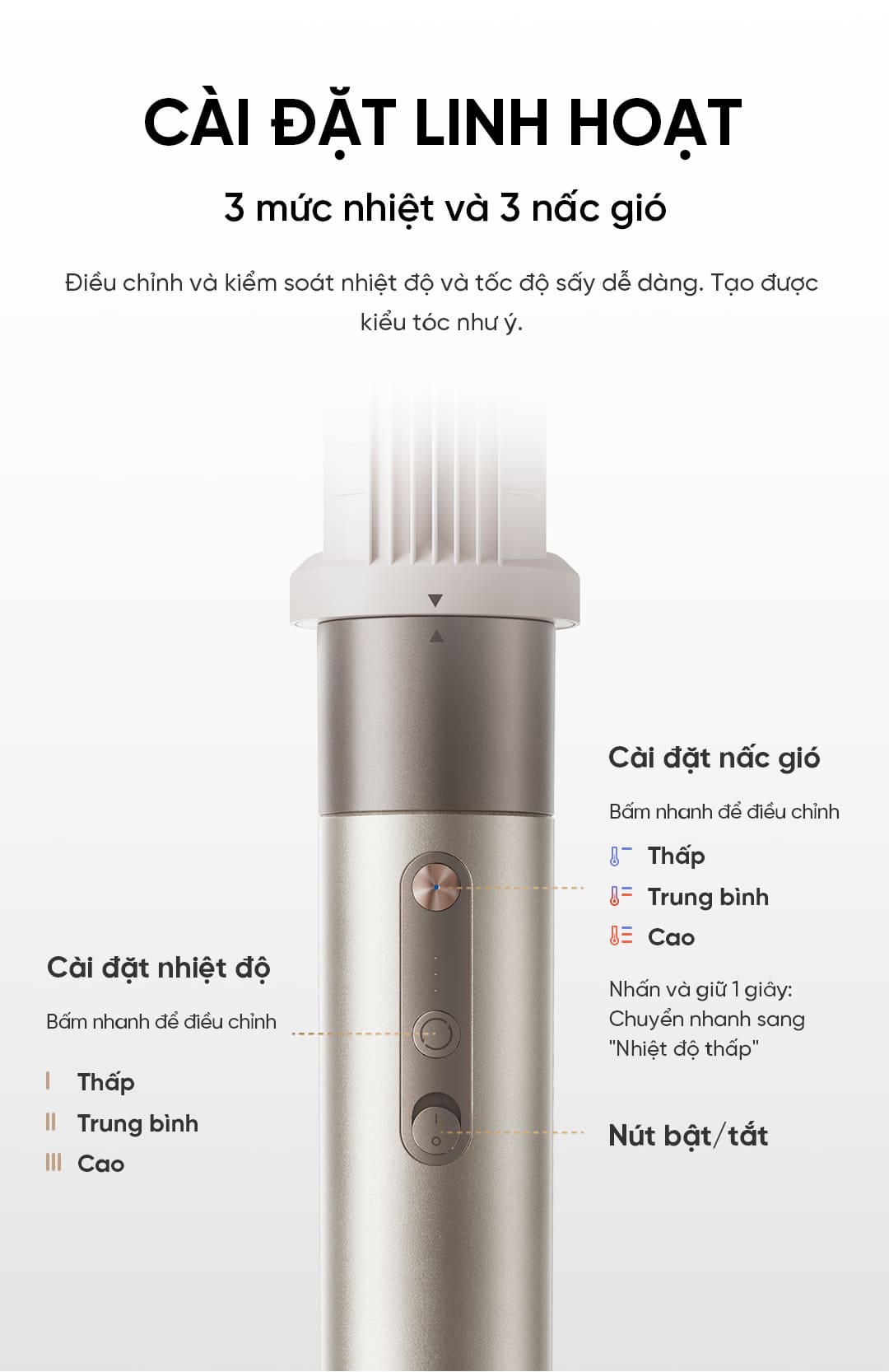 Đặc điểm máy sấy và tạo kiểu 5 trong 1 Dreame Airstyle