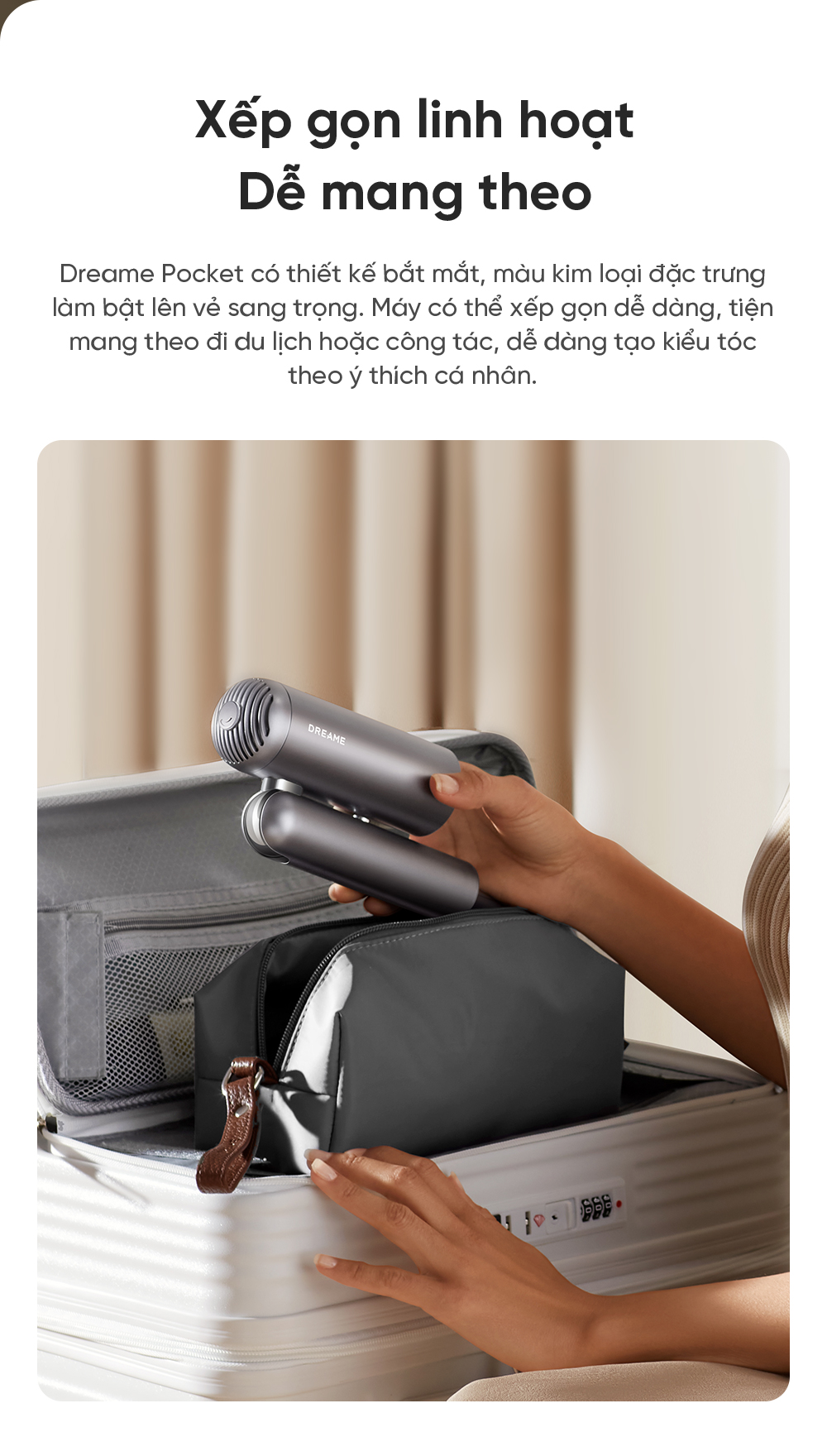 Đặc điểm máy sấy và tạo kiểu gấp gọn Dreame Pocket