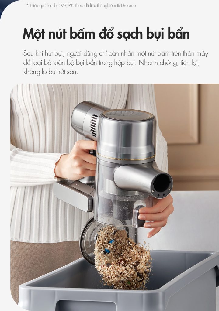 Thiết kế đầu hút dễ dàng vệ sinh của Dreame R20 