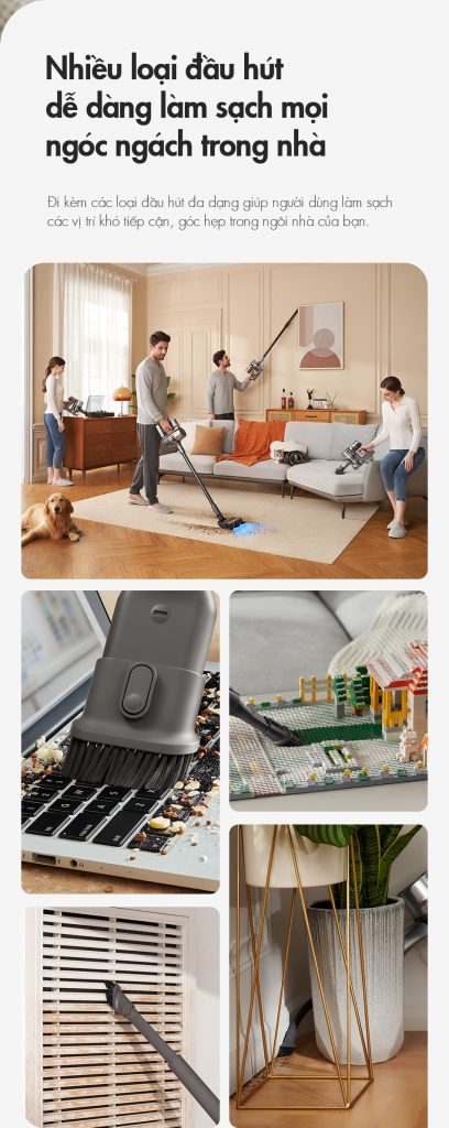 Các loại đầu hút đa dạng của Dreame R20 