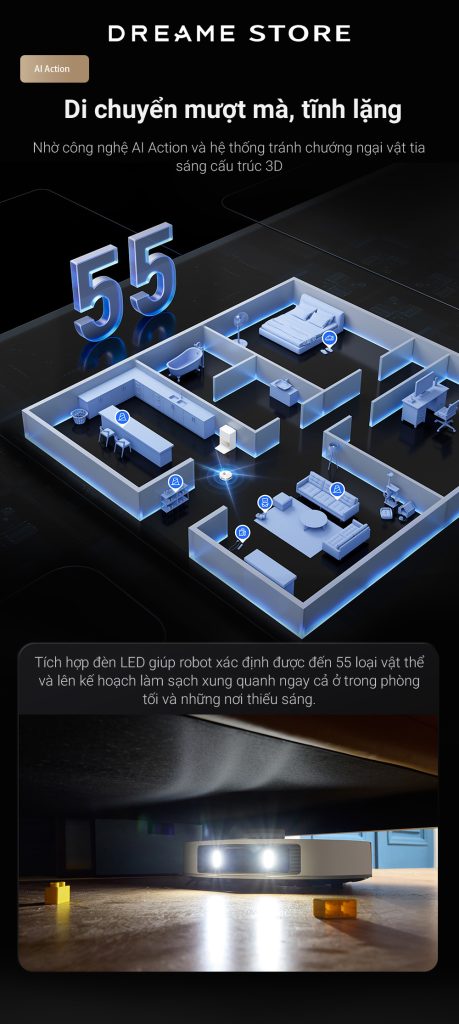 Dreame L20 Ultra - di chuyển mượt mà, tĩnh lặng