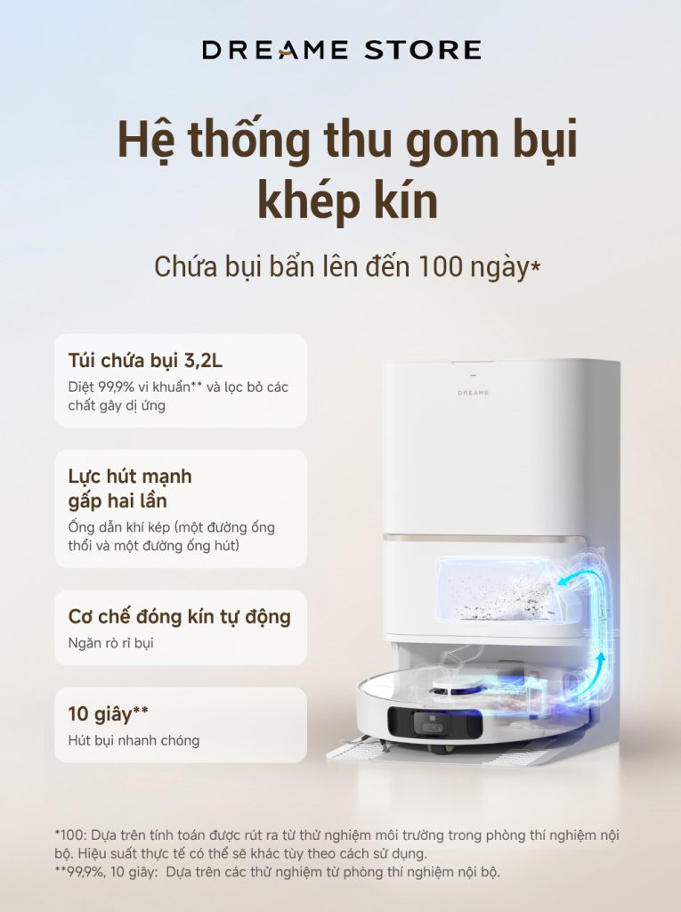 Dreame L30s Ultra - thu gom bụi khép kín
