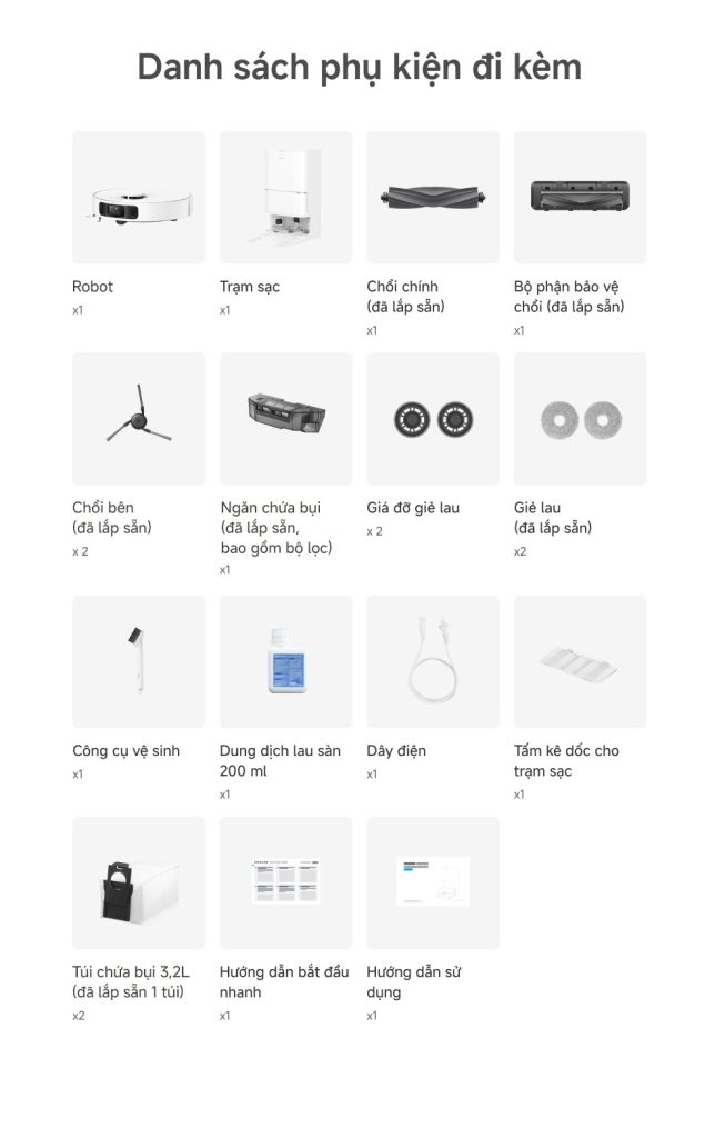 Dreame L30s Ultra - danh mục phụ kiện