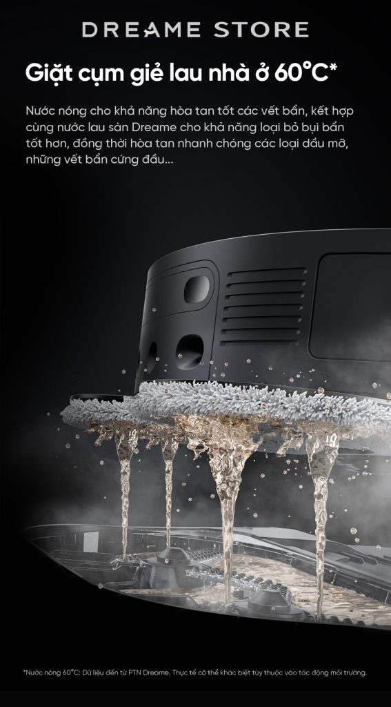Dreame X30 Master giặt nóng cụm giẻ lau