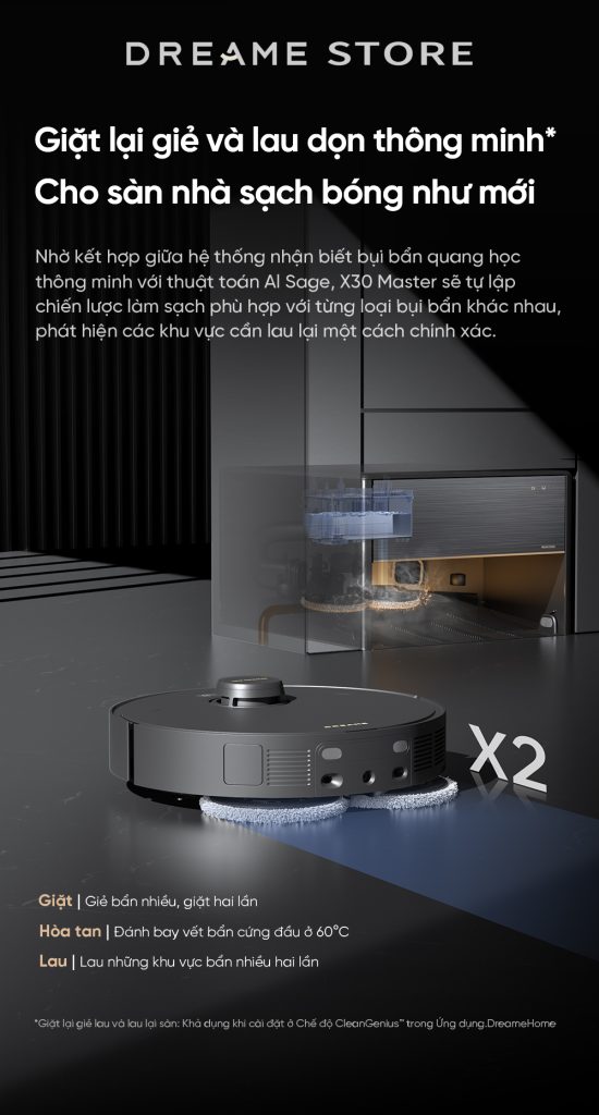 Dreame X30 Master lau nhà chuyên nghiệp