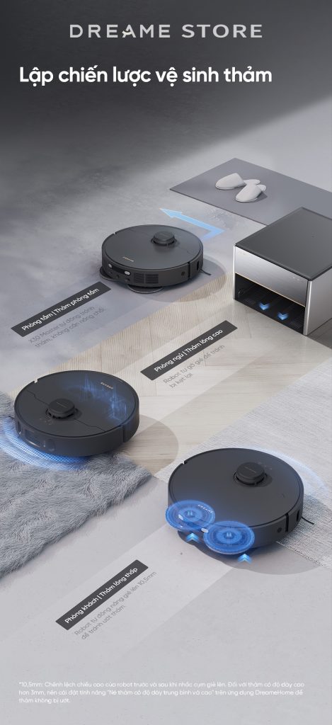 Dreame X30 Master lập chiến lược vệ sinh thảm