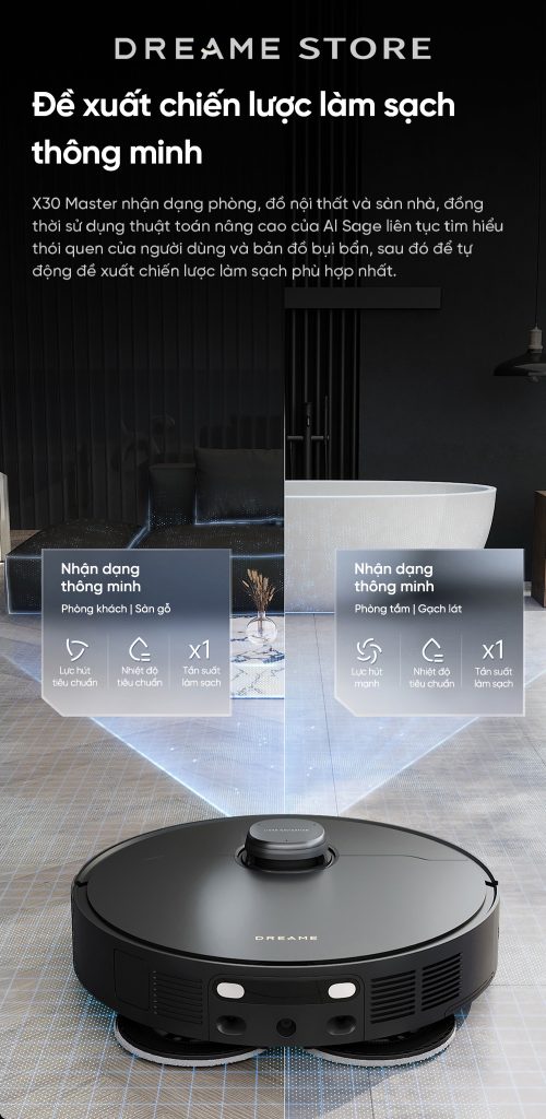 Dreame X30 Master đề xuất chiến lược làm sạch