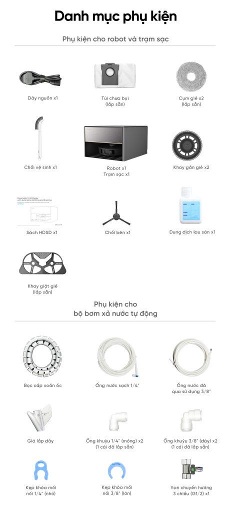 Dreame X30 Master danh mục phụ kiện