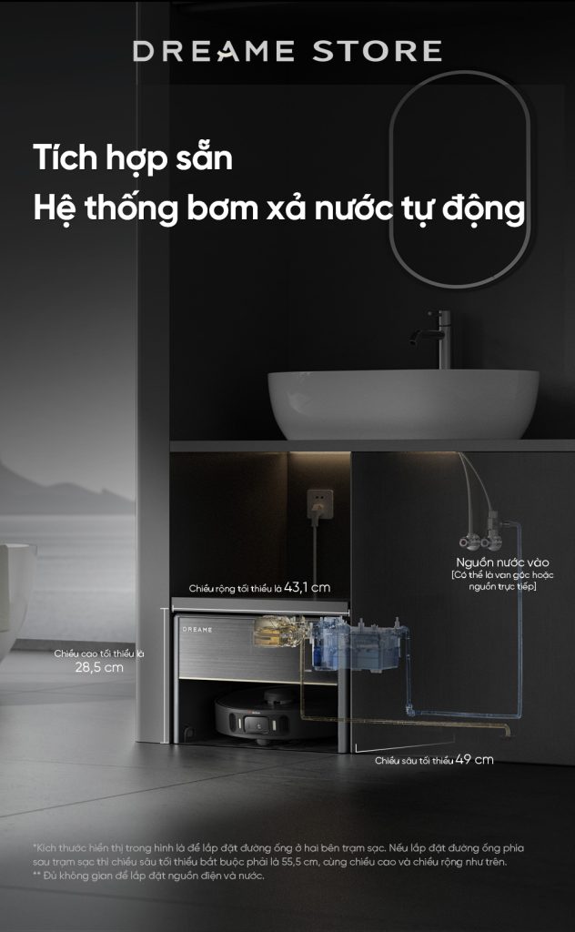 Dreame X30 Master tích hợp bơm xả tự động