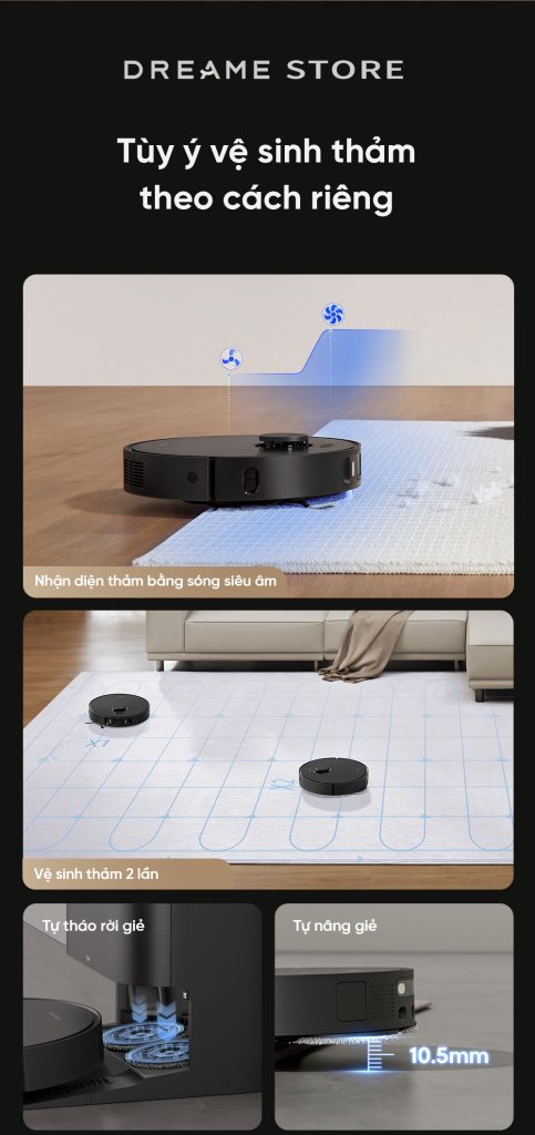 Dreame X30 Ultra vệ sinh thảm