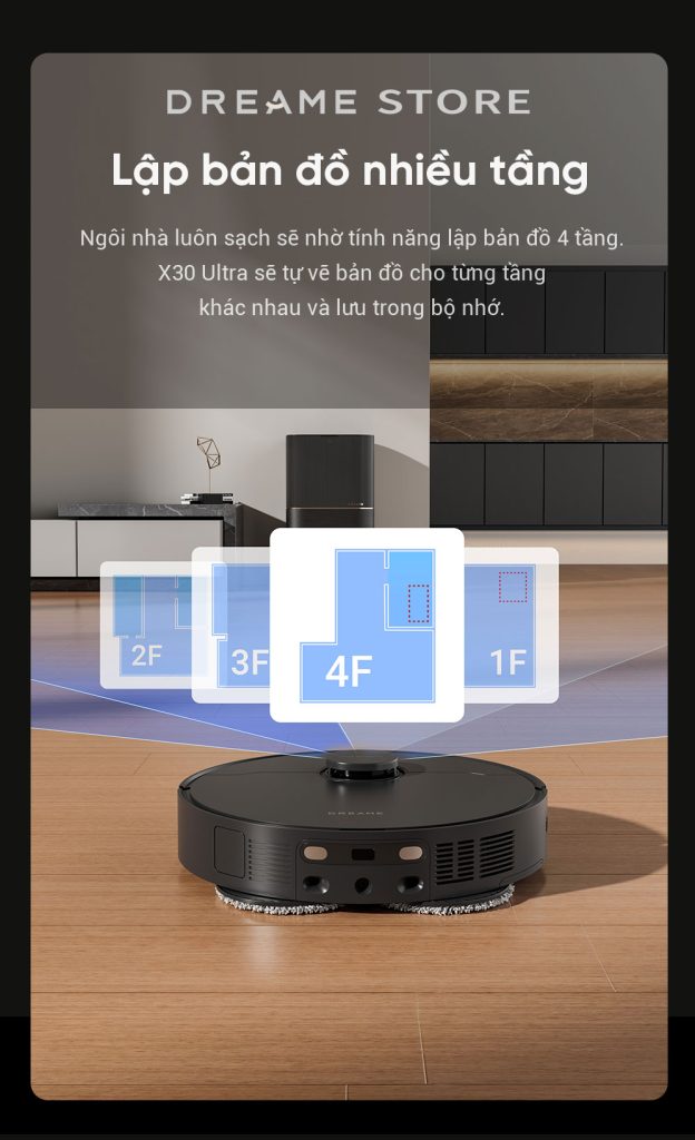 Dreame X30 ultra lập bản đồ