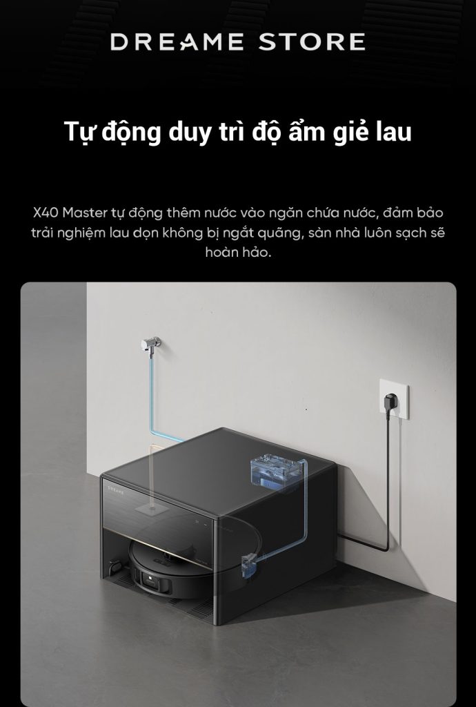 Dreame X40 Master châm nước vào robot