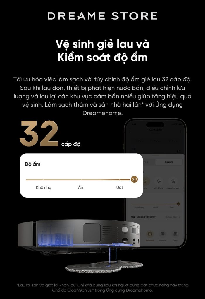Dreame X40 Master kiểm soát bằng Dreamehome