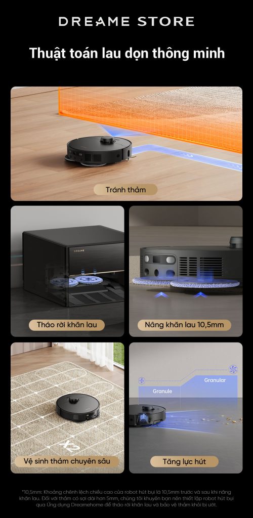 Dreame X40 Master thuật toán lau dọn