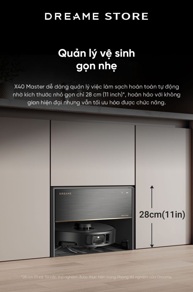 Dreame X40 Master gọn nhẹ