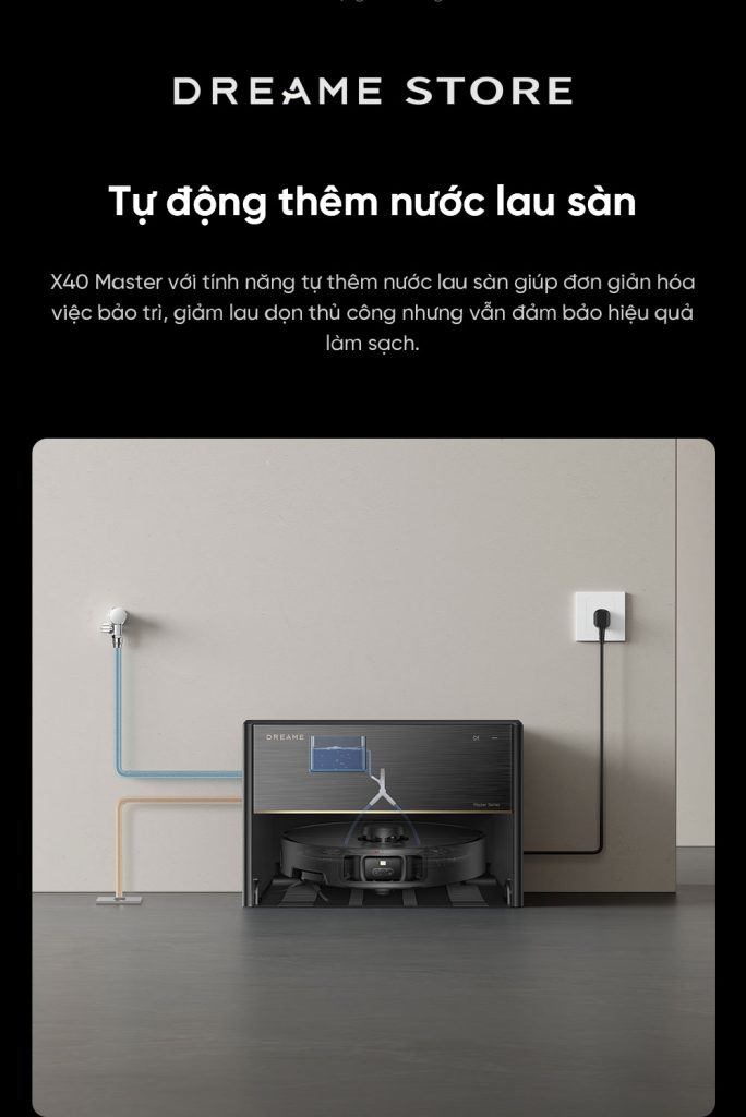 Dreame X40 Master thêm nước lau sàn