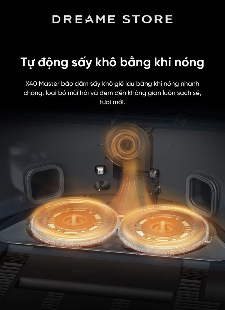Dreame X40 Master sấy khô khí nóng
