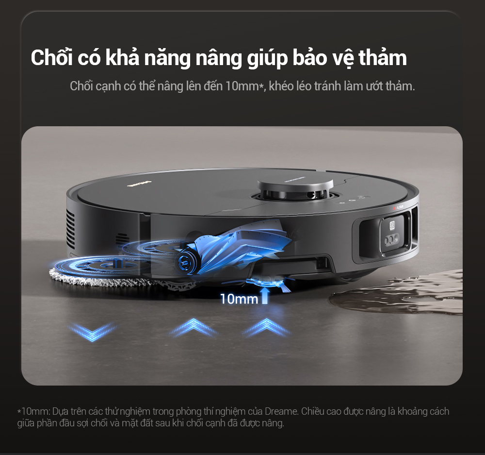 Dreame X40 Master nâng chổi cạnh