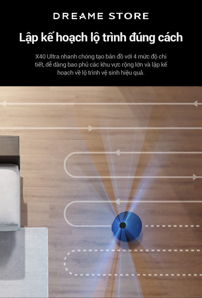 Dreame X40 Ultra lập lộ trình di chuyển