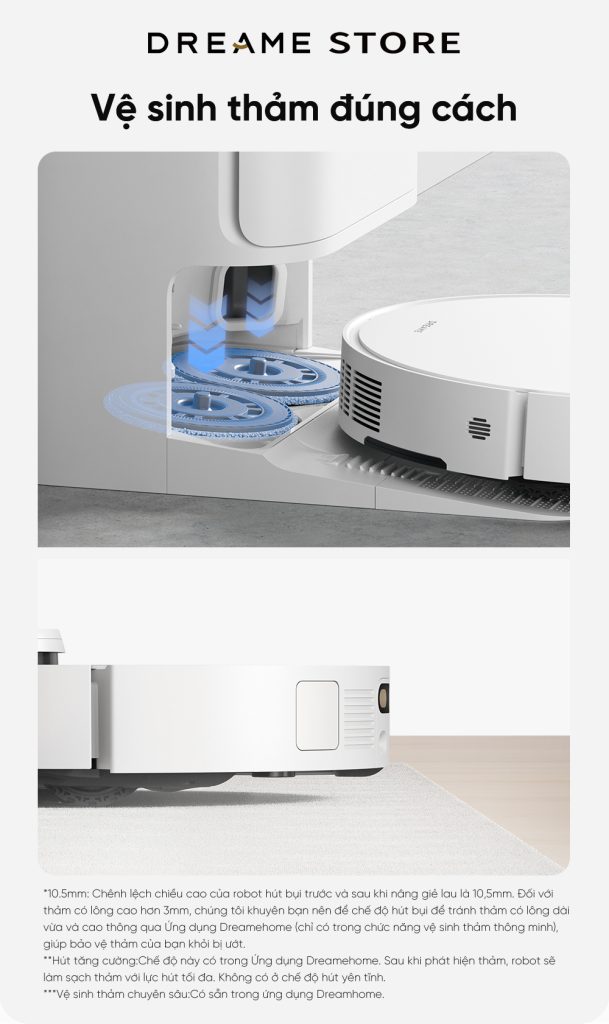 Dreame L40 Ultra vệ sinh thảm đúng cách
