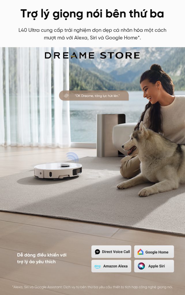 Dreame L40 Ultra tích hợp trợ lý giọng nói ảo