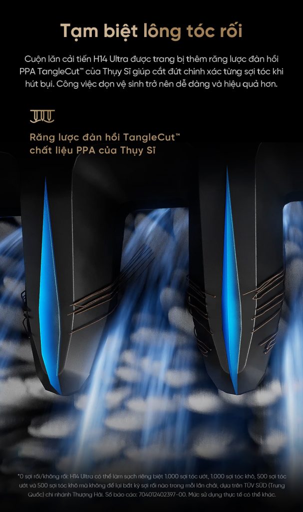 Hệ thống TangleCut™ ngăn rối tóc trên Dreame H14 Ultra 