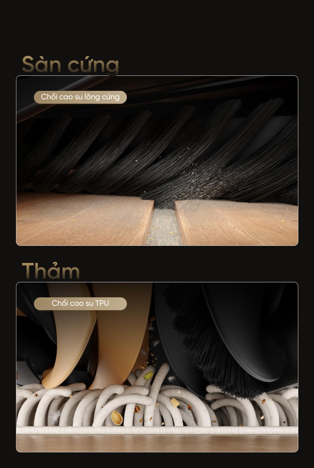 Dreame X50 Master làm sạch các loại bề mặt