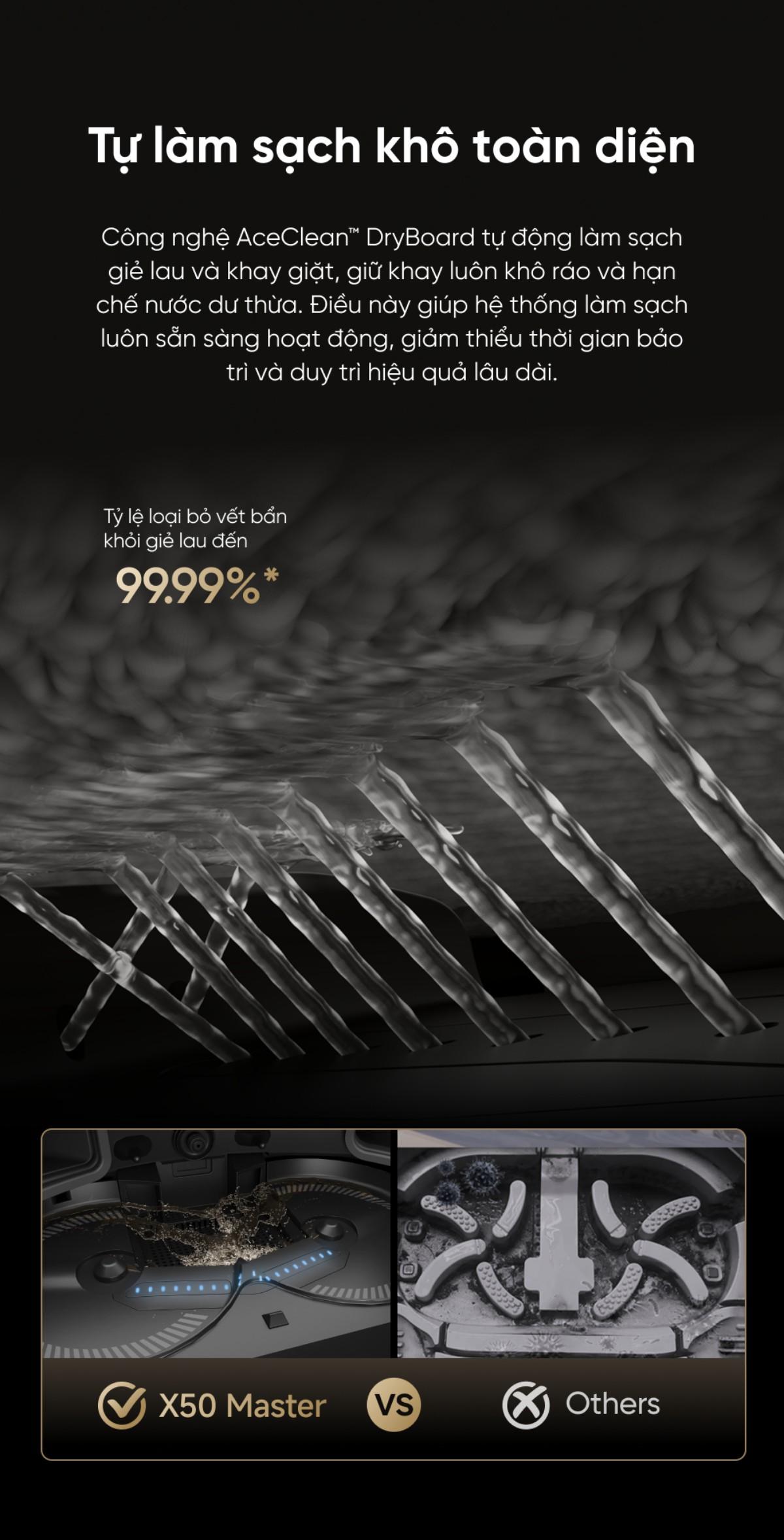 Dreame X50 Master tự làm sạch khô toàn diện