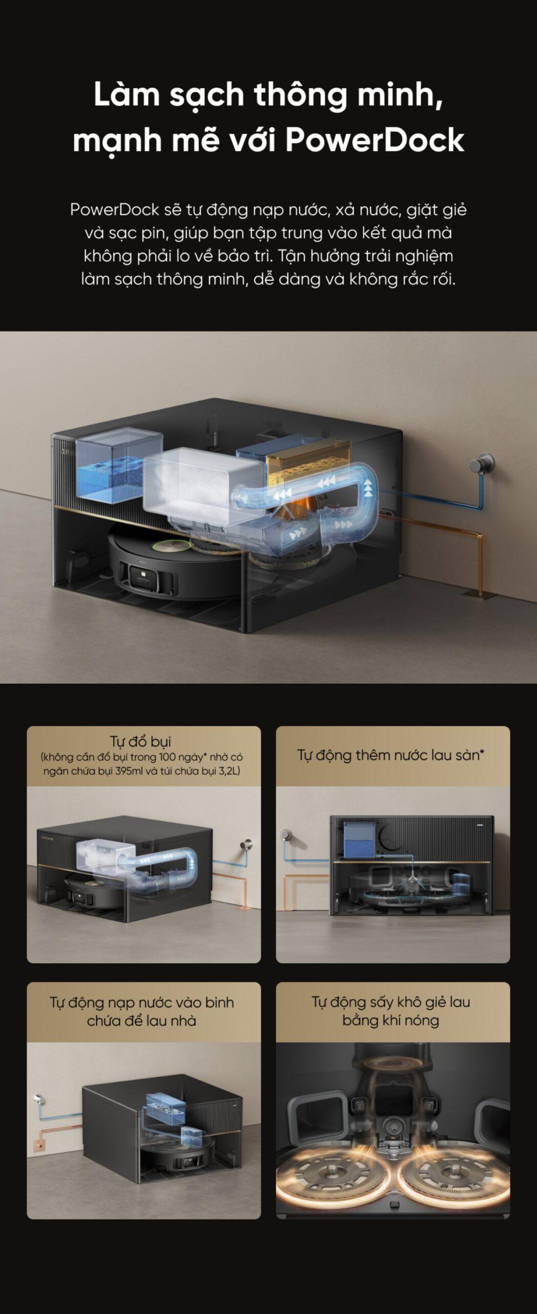 Dreame X50 Master làm sạch thông minh với PowerDock