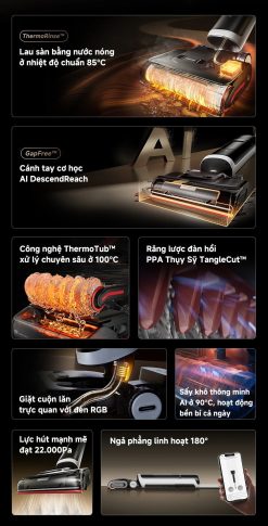 Máy hút bụi lau nhà khô và ướt Dreame H15 Pro Heat – Bản Quốc Tế – Chính hãng