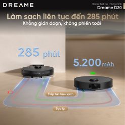 Robot hút bụi lau nhà thông minh Dreame D20 làm sạch liên tục 285 phút