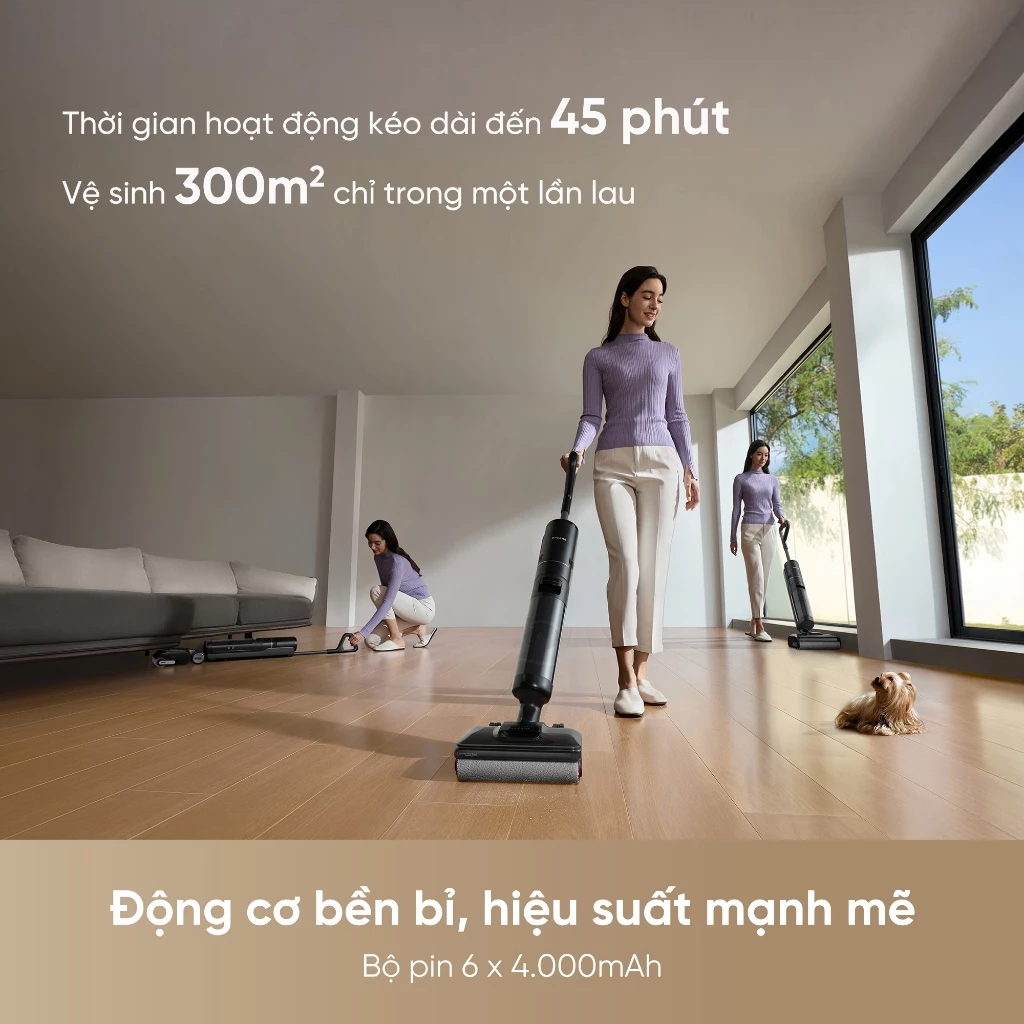 Máy hút bụi lau nhà khô và ướt Dreame H12 FlexReach động cơ bền bỉ