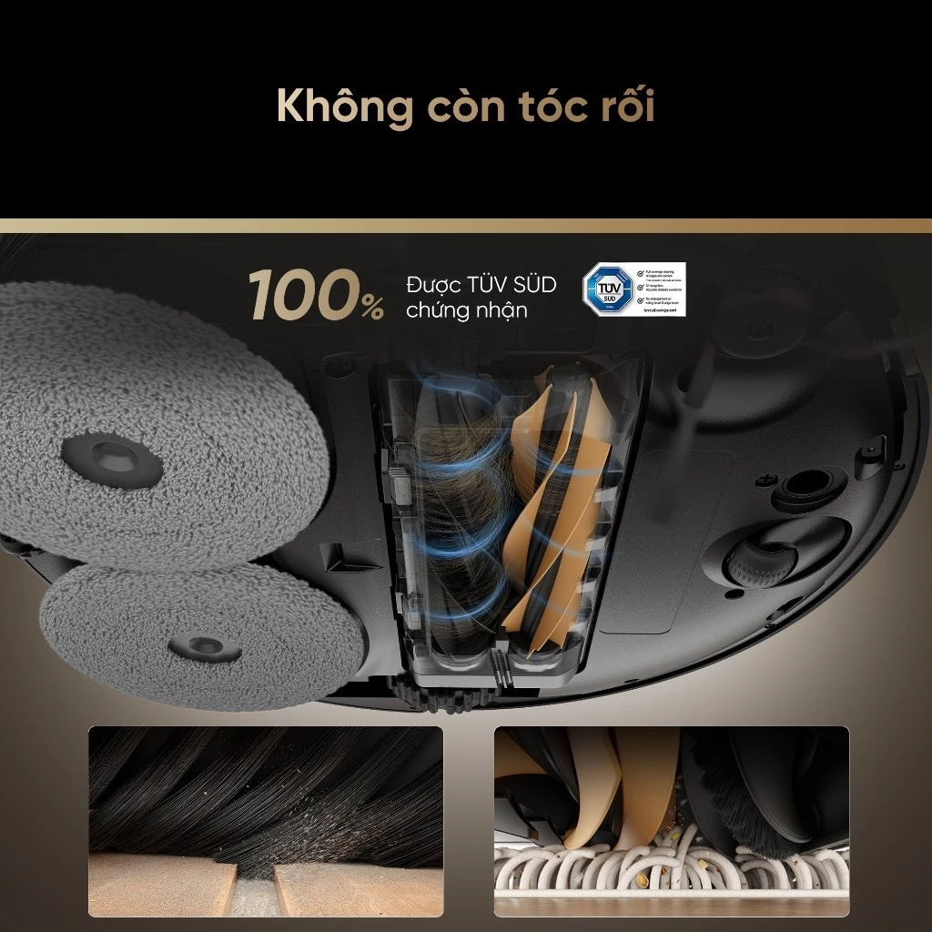 So sánh Dreame Aqua 10 Pro Track và Dreame X50 Ultra  xử lý tóc rối