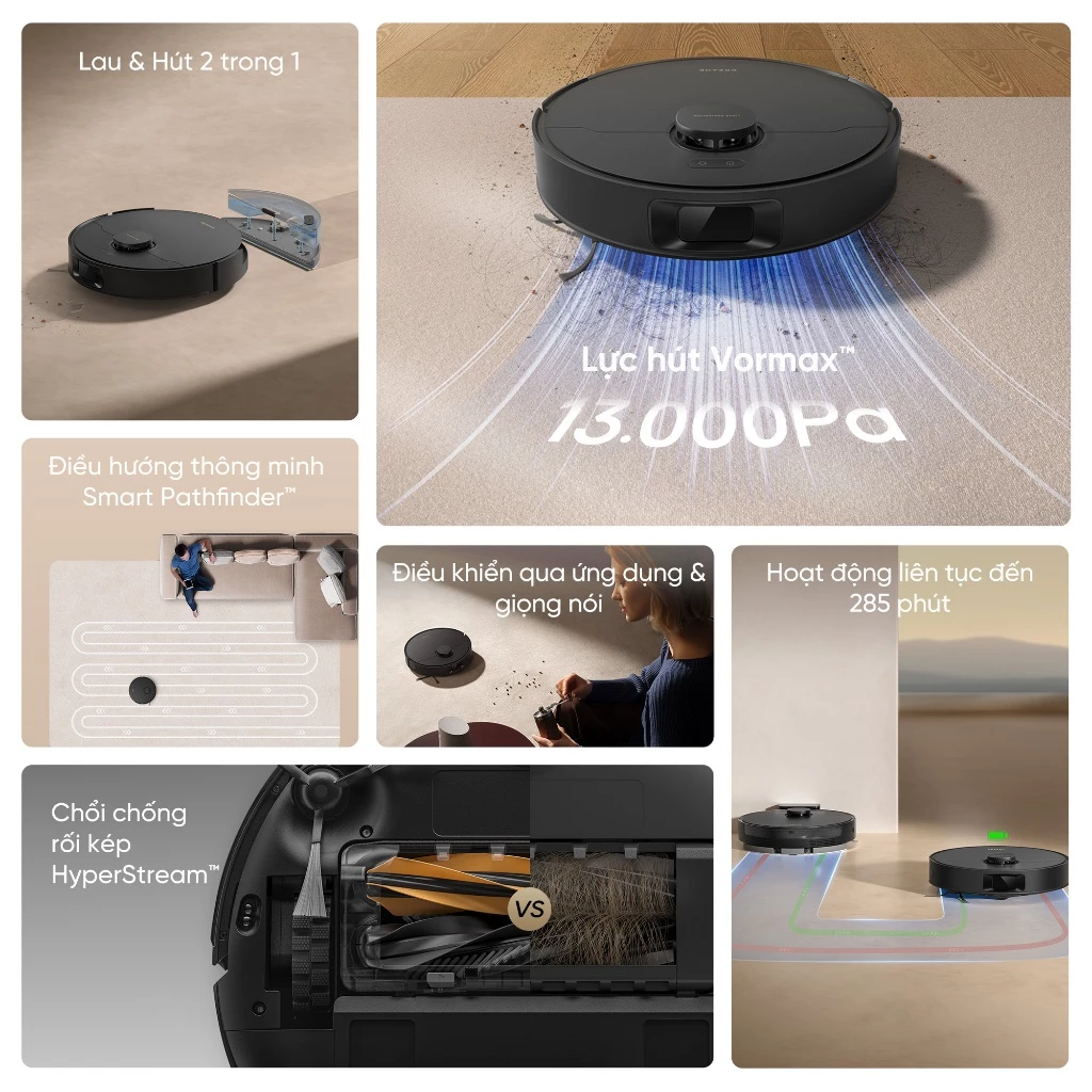 Robot hút bụi lau nhà thông minh Dreame D20 ưu điểm nổi bật