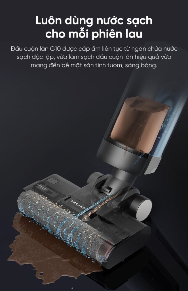 Máy hút bụi lau nhà thông minh Dreame G10 tự vệ sinh cuộn lăn