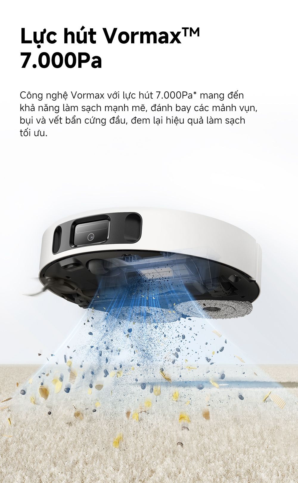 Robot hút bụi lau nhà Mova E30 Ultra lực hút mạnh mẽ