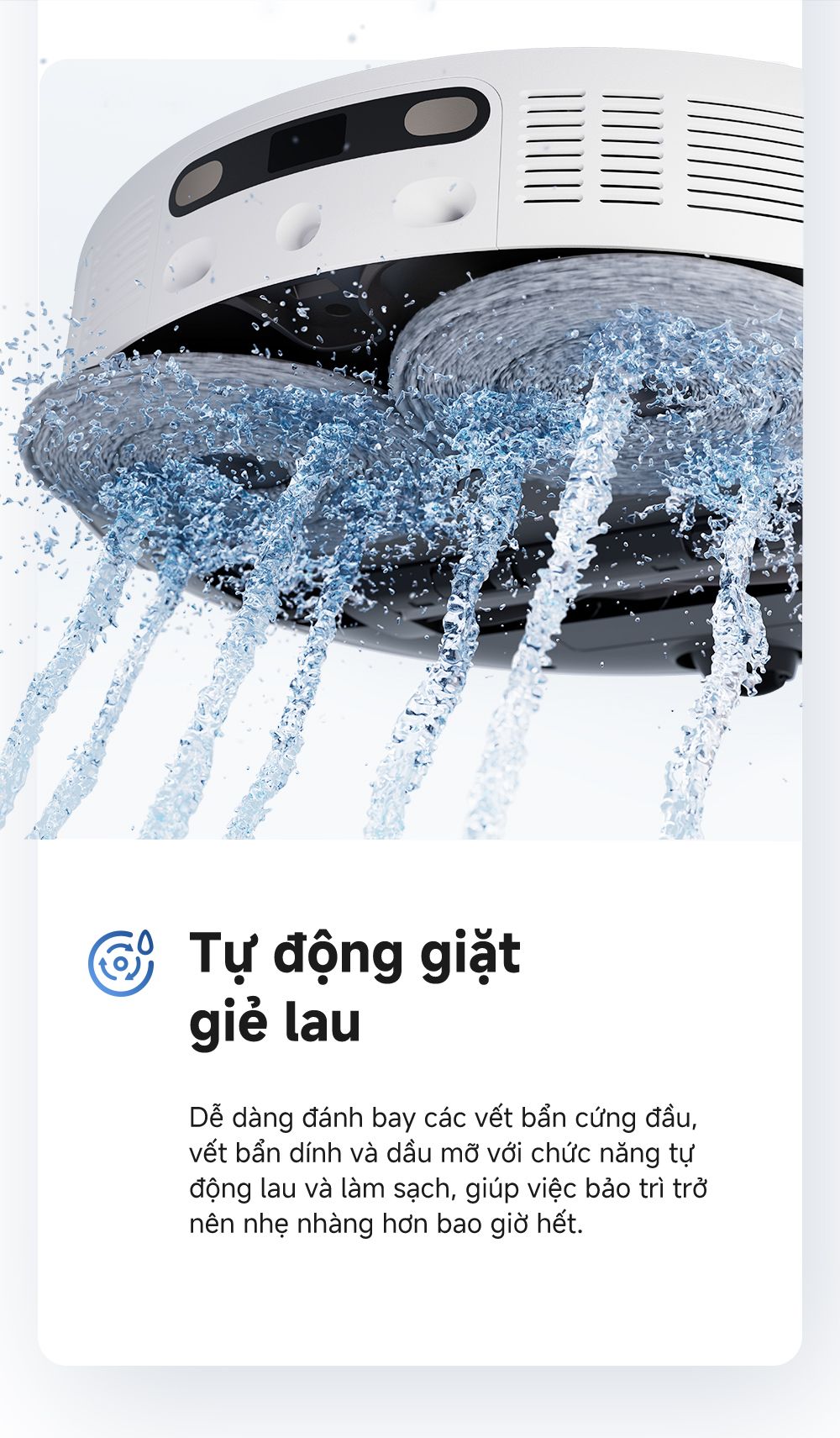 Robot hút bụi lau nhà Mova E30 Ultra tự động giặt giẻ lau