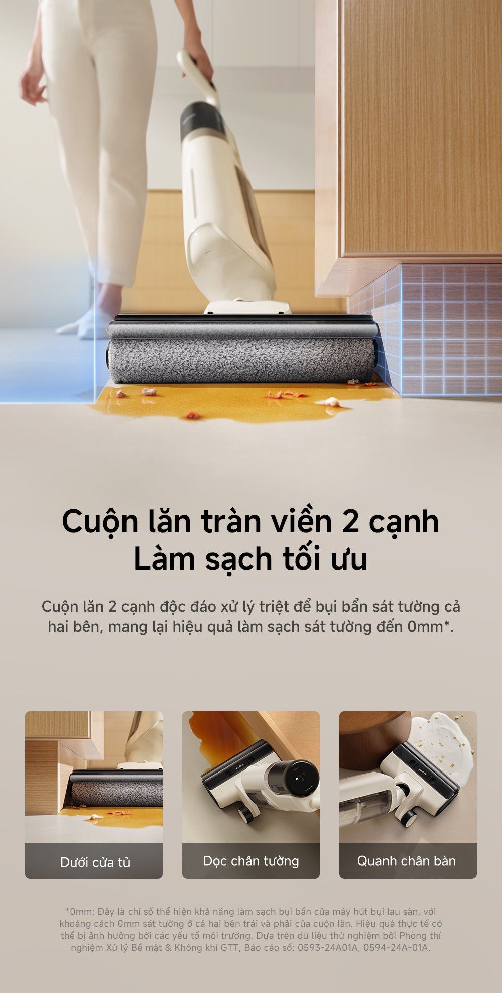 Máy hút bụi lau nhà khô và ướt MOVA K30 cuộn lăn tràn viền