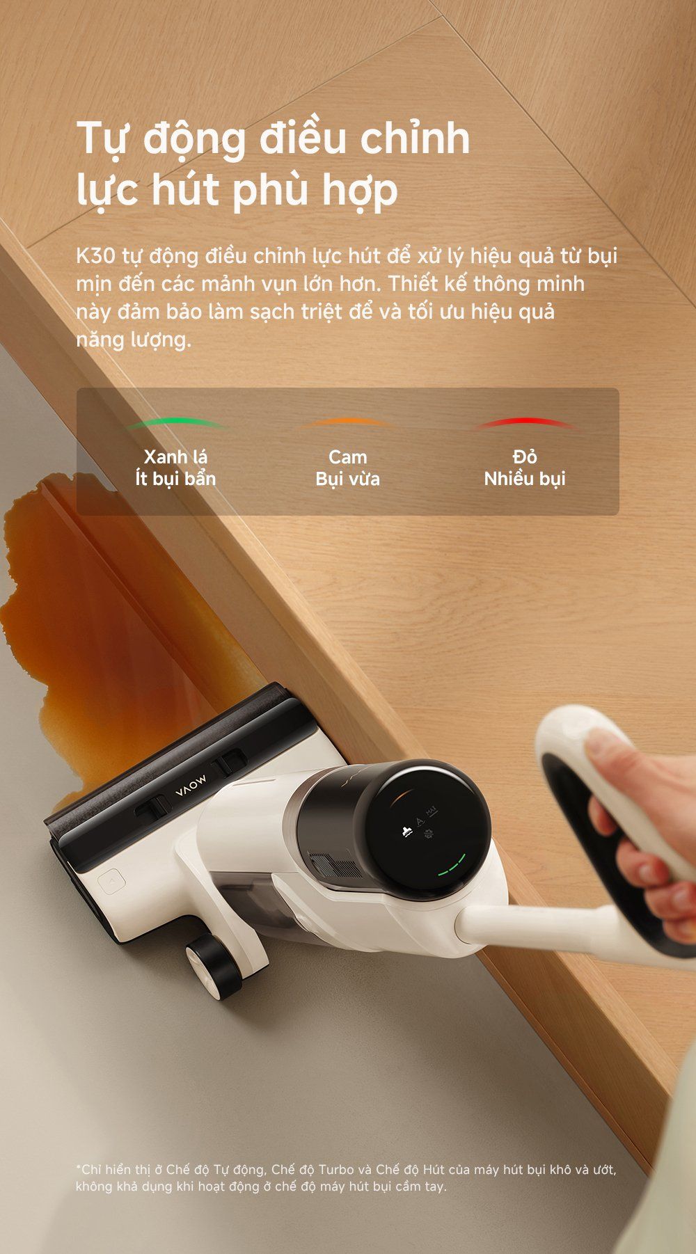 Máy hút bụi lau nhà khô và ướt MOVA K30 nhiều chế độ