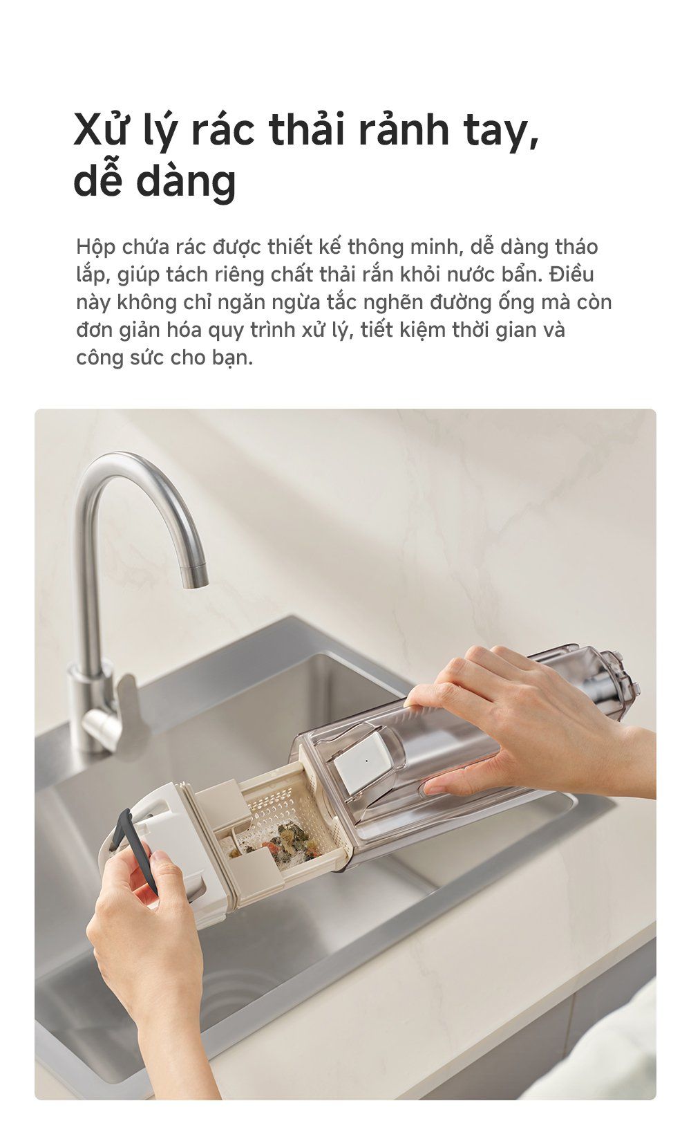 Máy hút bụi lau nhà khô và ướt MOVA K30 hộc bụi tháo rời