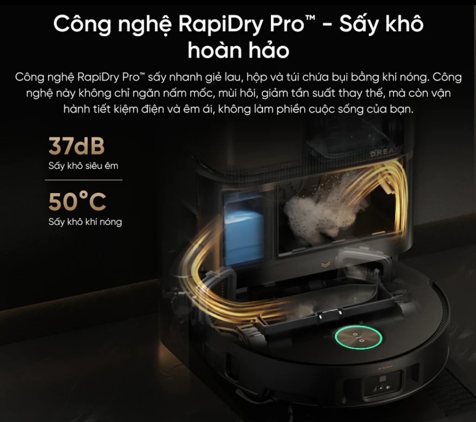 Robot hút bụi lau nhà Dreame X50 Pro Ultra công nghệ RapiDry Pro