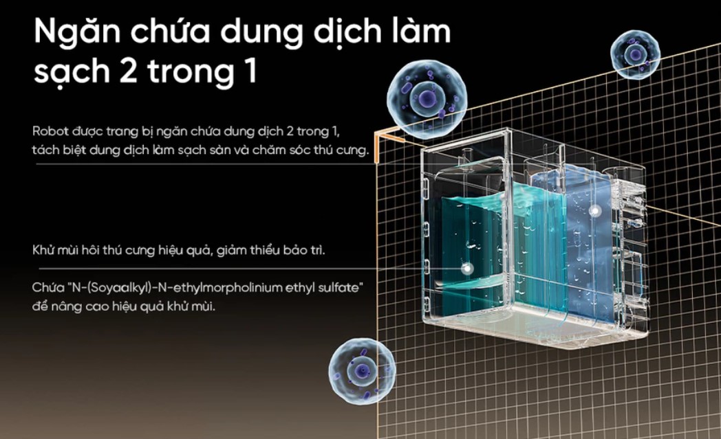 Robot hút bụi lau nhà Dreame X50 Pro Ultra ngăn chứa dung dịch kép